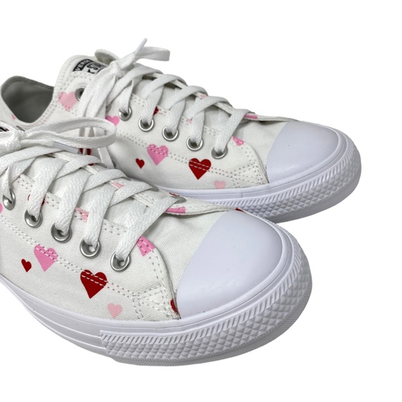 Converse Ctas Low Top Shoe Heart White Canvas Skate Men Size Custom 168958C-WWWH - Picture 4 of 9
